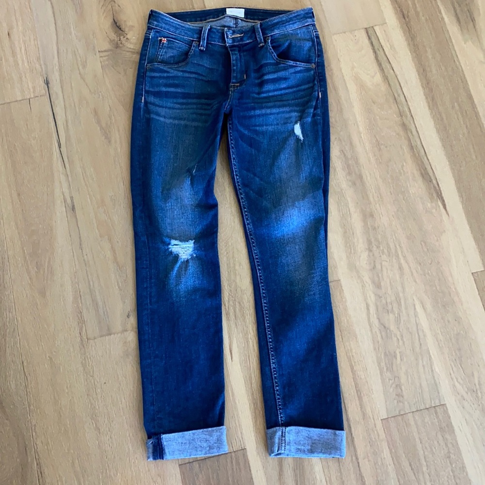 Hudson Distressed Straight Cuffed jeans - Size 27